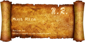 Must Riza névjegykártya
